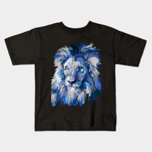 Lion head blue vintage Kids T-Shirt